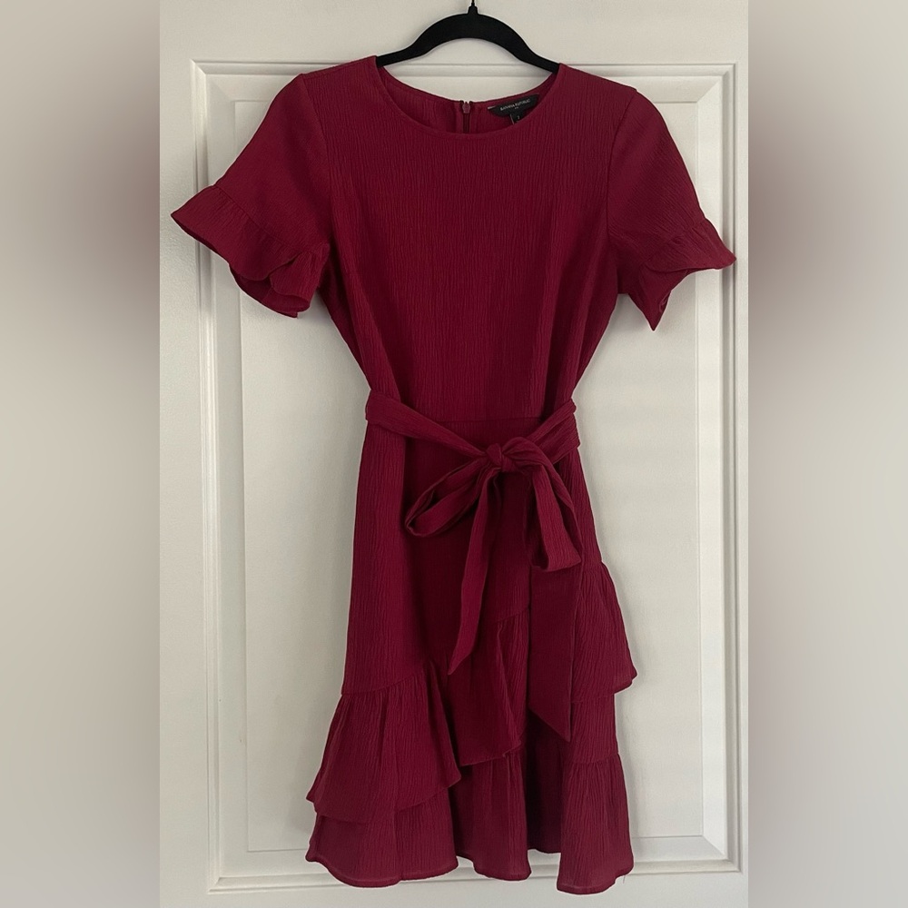 Banana Republic Women’s Maroon Dress with Ruffles